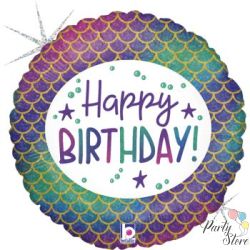 Фолиев балон Happy Birthday Русалка 45 см