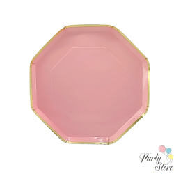 Xартиена чиния розова 9" (1 пкт. / 8 бр.)