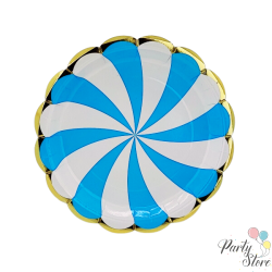 Xартиена чиния син бонбон 7" (1 пакет / 8 броя) | PartyStore.bg"  