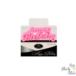 Свещички "Happy Birthday' розово