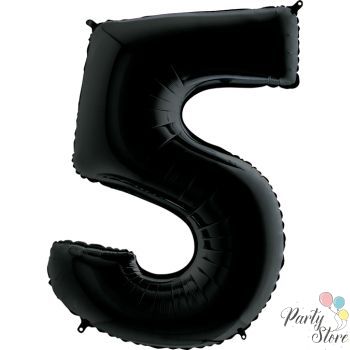 Фолиев балон цифра ''5'' 102 см черна