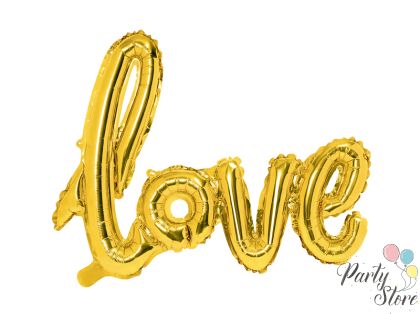 Фолиев балон Love златен 73x59см