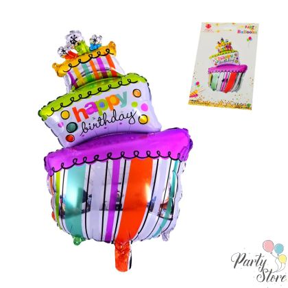 Фолиев балон Happy birthday торта 92 см.