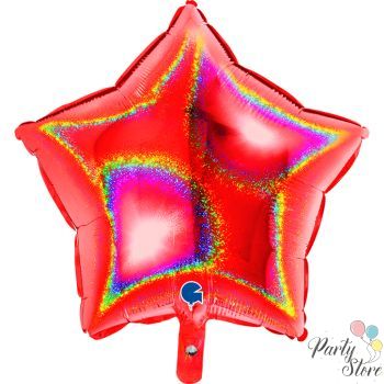Фолиев балон Фигура Звезда червена Glitter 45 см