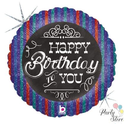 Балон Happy Birthday черна дъска 45 см.