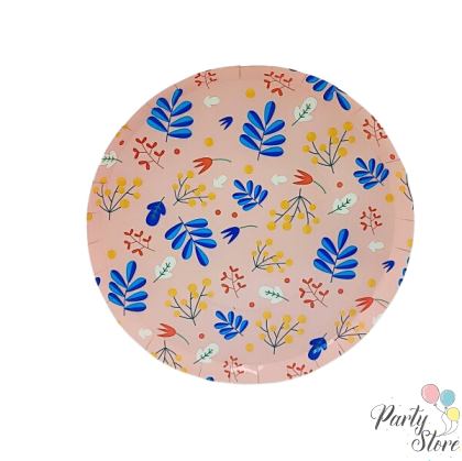 Xартиена чиния цветя 9" (1 пкт. / 8 бр.)
