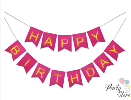 Банер Happy Birthday - в цикама