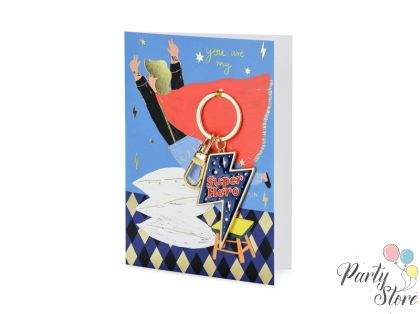 Картичка с ключодържател Super Hero, 12x16 см