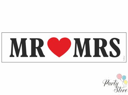 Табела за кола Mr Mrs, 50 x 11,5 см (1 пкт. / 2 бр.)