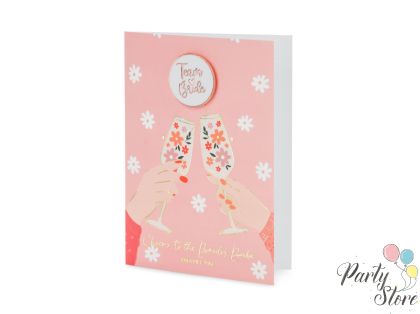 Картичка с брожка Bride Team, 10.5x15 см