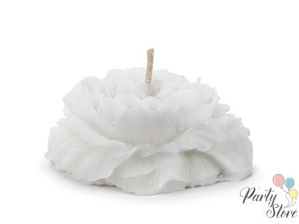 Плаваща свещ божур, мат, бяла, 8 cm (1 пкт. / 4 бр.)
