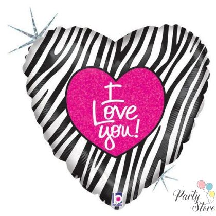 Балон „Сърце-I love you-зебра“ 18′