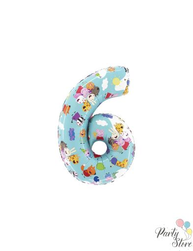 Балон цифра 6 '''Peppa Pig". 