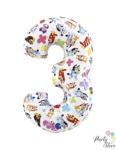 Фолиев балон цифра "3" Bluey , с размер 66 см. 