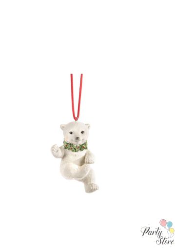  Коледна играчка – танцуващо мече с венец
