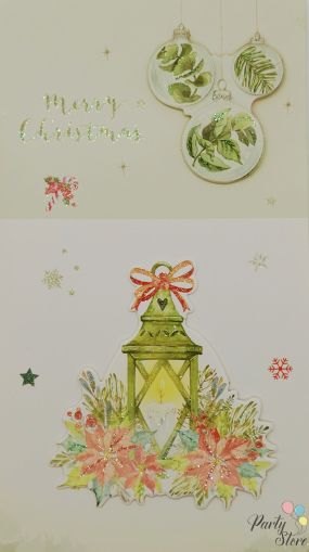 Картичка Merry Cristmas фенер