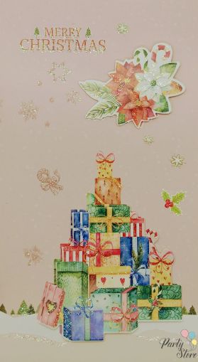 Картичка Merry Cristmas Подаръчна елха