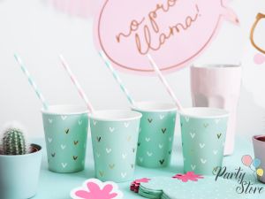 Хартиени сламки, светло розови, 19,5 см (1 пкт. / 10 бр.)