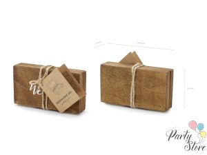 Дървена кутия за сватбени халки, 10x5,5 см