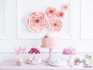 Декорация от хартиени  Цветя, розов, микс