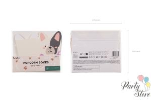 Кутии за пуканки "Кучета", 8,7x8,7 см, микс (1 пкт. / 6 бр.)