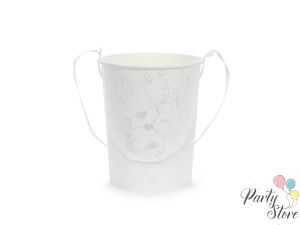 Кофа за цветя, височина 13 см, бяла