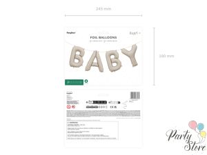Фолиев балон-надпис BABY – крем, 140x43 см