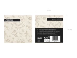 Салфетки с цветя, 33x33, микс (1 пкт. / 12 бр.)