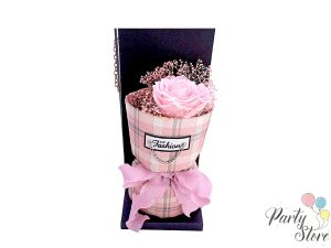 Букет в кутия със сапунена роза 21см x10см, Flamingo