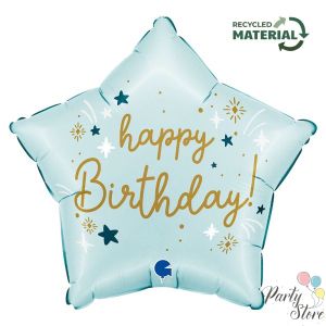 Балон „Happy Birthday-светло синя звезда“ 18′ -1бр. в оп.