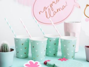 Хартиени сламки, небесносини, 19,5 см (1 пкт. / 10 бр.)