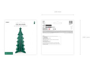 Стоящ фолиев балон Коледна елха XXL, 77x184 см, зелен