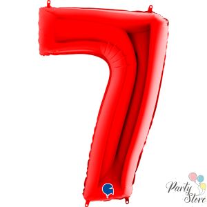 Фолиев балон цифра ''7'' 102 см червена