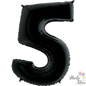 Фолиев балон цифра ''5'' 102 см черна