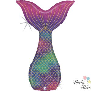 Фолиев балон опашка на русалка 117 см Glitter