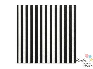 Салфетки Stripes черни 33 x 33 см (1 пкт. / 20 бр.)