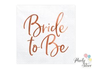 Салфетки Bride to be розово злато 33х33см  (1 пкт. / 20 бр.)