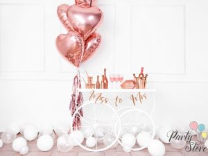 Хартиени чинии - розово злато Bride squad, 23 см (1 пакет / 6 броя) 