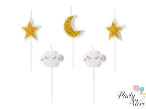 Свещи за рожден ден Little Star микс 2-3см  (1 пкт. / 5 бр.)