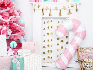 Фолиев балон Candy cane 50x82 см розов