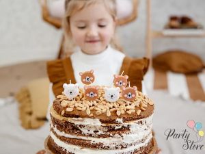Свещи за рожден ден Мече микс 3см  (1 пкт. / 6 бр.)
