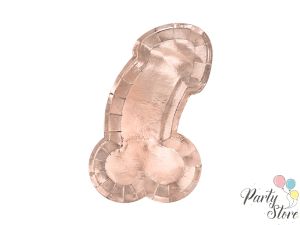 Xартиена чиния Същият пенис завинаги розово злато 26.5x15.5см (1 пкт. / 6 бр.)
