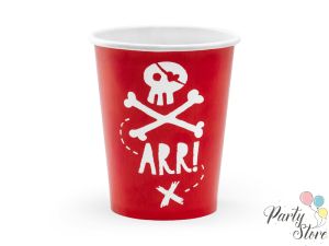 Хартиени чаши Pirates Party червени 220мл  (1 пкт. / 6 бр.)