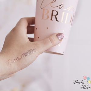 Татуировки Rose Gold Team Bride Hen Party 8x2см (1 пкт. / 16 бр.)