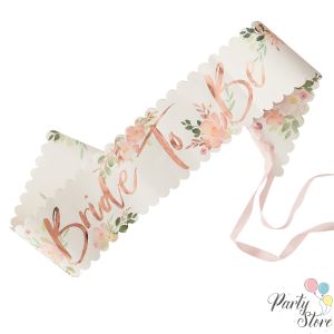 Лента за моминско парти Floral Bride to Be 10х75см
