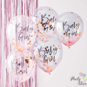 Балони Baby Girl Pink Baby Shower 12" (1 пкт. / 5 бр.)