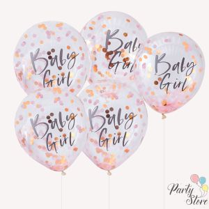 Балони Baby Girl Pink Baby Shower 12" (1 пкт. / 5 бр.)
