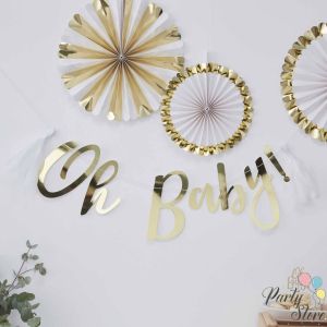 Банер Oh-Baby! Baby Shower Bunting злато 1,5м (L)