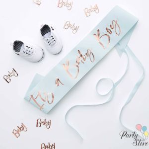Лента Baby Boy Baby Shower син 10х75см