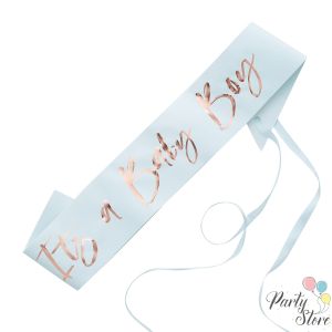 Лента Baby Boy Baby Shower син 10х75см